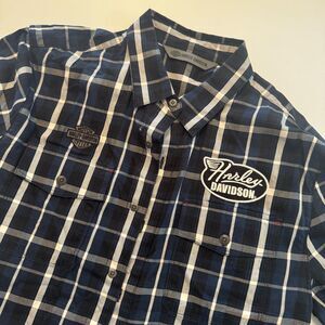 Mens Harley Davidson Short Sleeve Patch Button Down